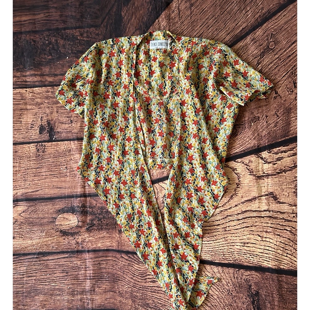 Vintage French Connection Floral Top Women's Small‎ Made in USA Blouse